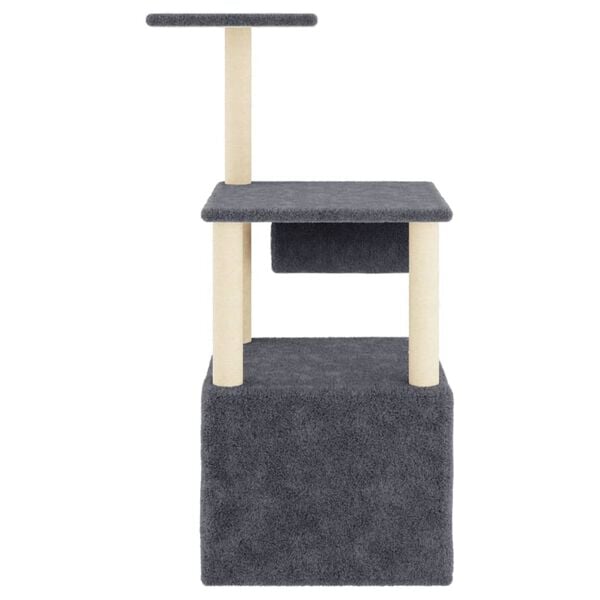 vidaXL Cat Tree with Sisal Scratching Posts Dark Grey 109.5 cm