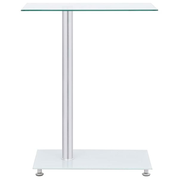 vidaXL U-Shaped Side Table Transparent 45x30x58 cm Tempered Glass