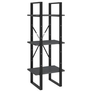 vidaXL 3-Tier Book Cabinet Grey 40x30x105 cm Solid Pinewood