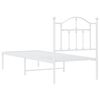 vidaXL Metal Bed Frame without Mattress with Headboard White 75x190cm