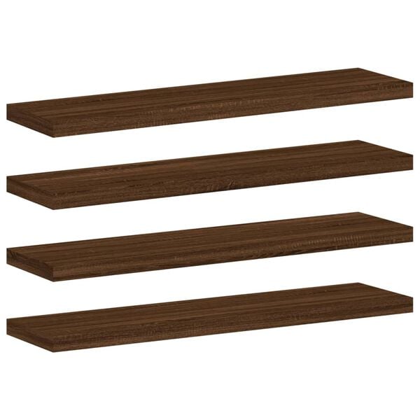 vidaXL Wall Shelves 4 pcs Brown Oak 40x10x1.5 cm Engineered Wood