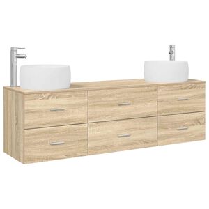 vidaXL Bathroom Cabinet Set 3 pcs Sonoma Oak 161.5 x 44.5 x 80 cm