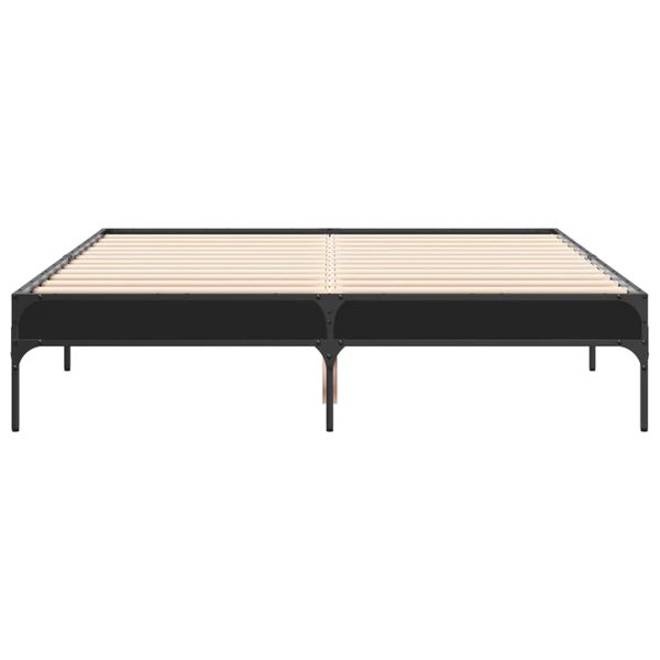vidaXL Bed Frame without Mattress Black 140x190 cm