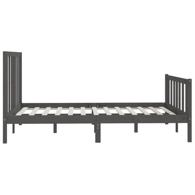 vidaXL Bed Frame Grey Solid Wood 160x200 cm