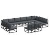 vidaXL Garden Sofa Set with Cushion 12 pcs Black Aluminium