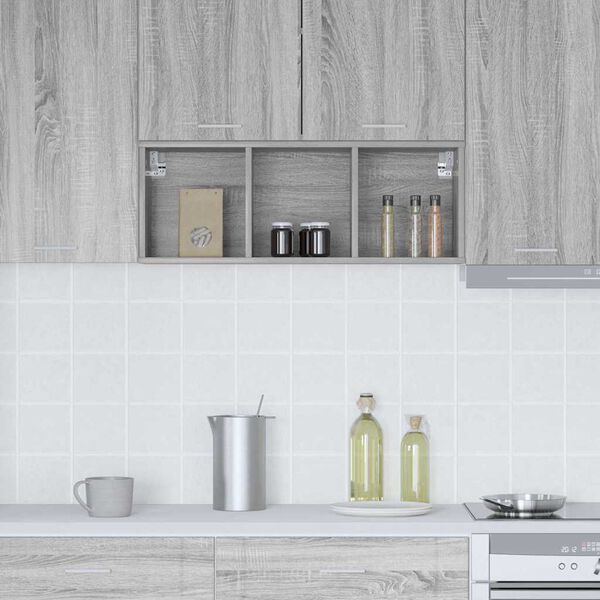 vidaXL Hanging Cabinet Grey Sonoma 30 x 29.5 x 80 cm Engineered Wood
