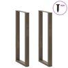 vidaXL Bar Table Legs U-Shaped 2 pcs Natural Steel 50x(110-111) cm Steel