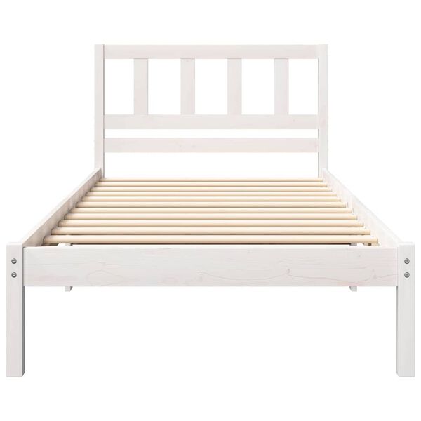 vidaXL Bed Frame with Headboard Brown 100 x 200 cm Solid Pine Wood