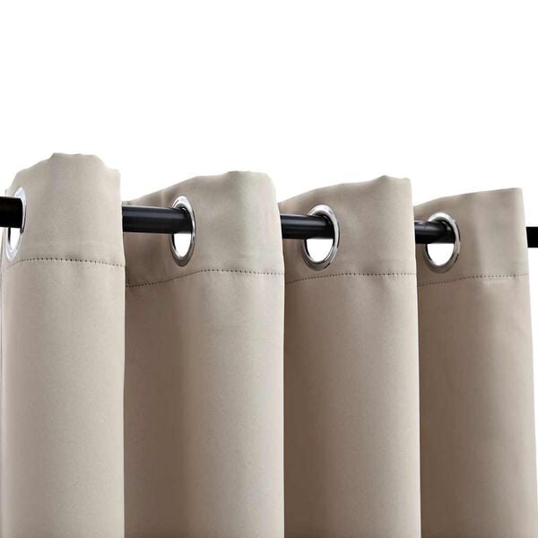 vidaXL Blackout Curtains with Metal Rings 2 pcs Beige 140x245 cm