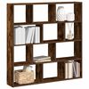 vidaXL Wall Cube Shelf 12 Compartments Smoked Oak Engineered Wood