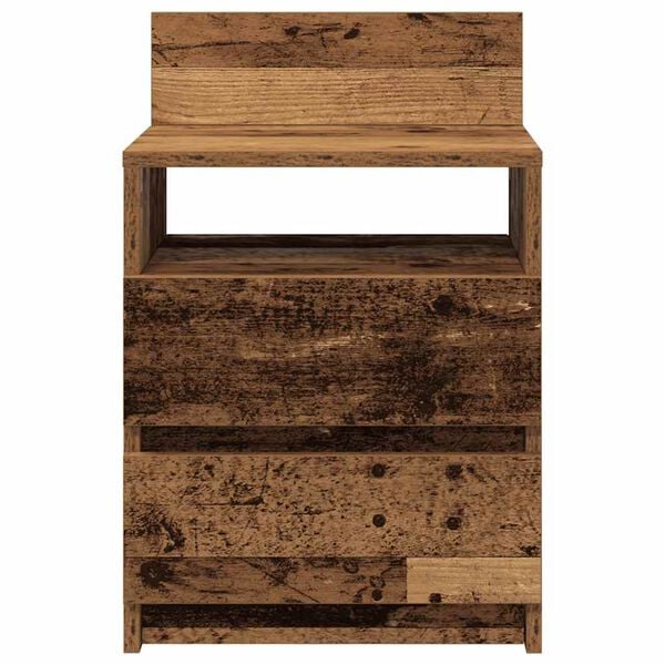 vidaXL Bedside Cabinets 2 pcs with 2 Drawers Old Wood 40x33x60 cm