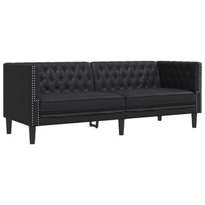 vidaXL Sofa Black 194 x 74.5 x 70.5 cm PVC
