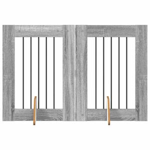 vidaXL Dog Gate with Stands 2 pcs Grey Sonoma 60 x 80 cm
