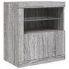 vidaXL Sideboard with LED Lights Grey Sonoma 202x37x67 cm