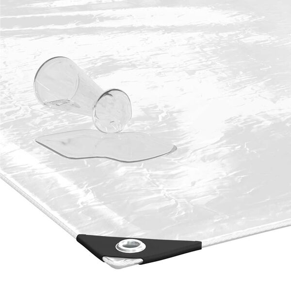 vidaXL Clear Tarpaulin with Eyelets 5x8 m PVC