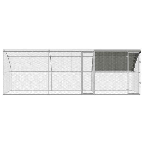 vidaXL Chicken Cage 3 pcs Silver 600 x 200 x 200 cm Steel and PE