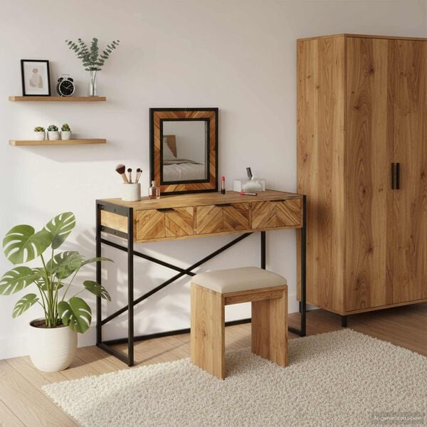 vidaXL Dressing Table Brown 100 x 40 x 120 cm Solid Acacia Wood