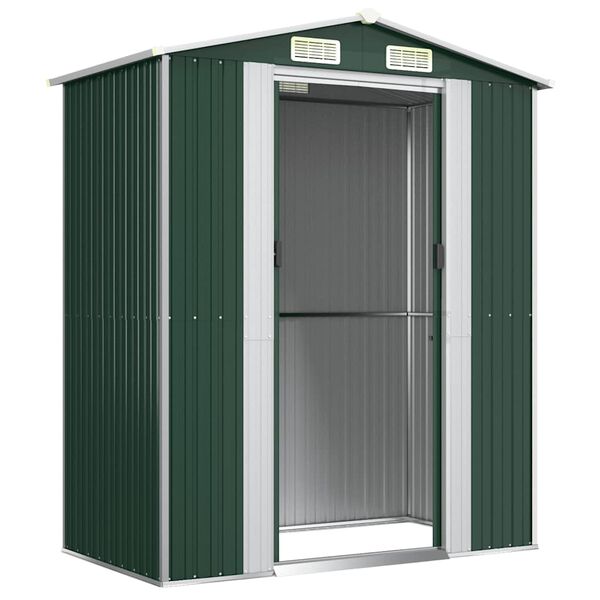 vidaXL Garden Shed Green 192x108x223 cm Galvanised Steel
