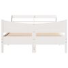 vidaXL Bed Frame with Headboard White 140x200 cm Solid Wood Pine