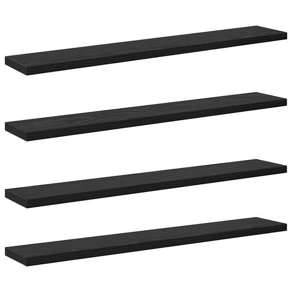 vidaXL Bookshelf Board 4 pcs Black 60 x 10 x 1.5 cm Engineered Wood