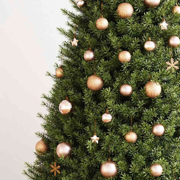 vidaXL 111 Piece Christmas Bauble Set Rose Gold Polystyrene