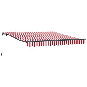 vidaXL Retractable Awning Manual Red and White 300 x 250 cm