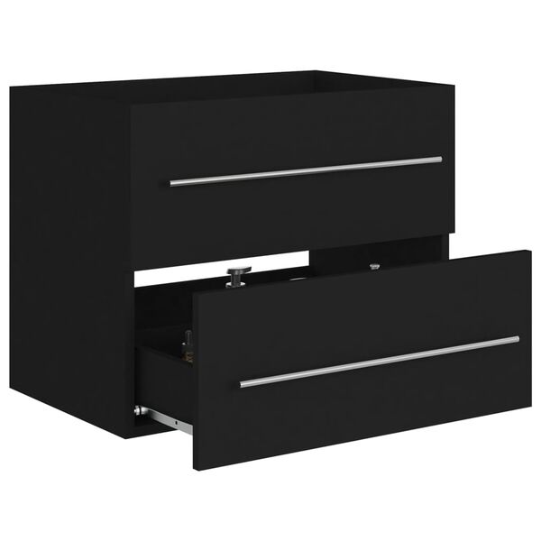 vidaXL Sink Cabinet Black 60x38.5x48 cm Engineered Wood