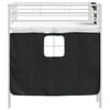 vidaXL Kids'Loft Bed Frame with Curtains White and Black 107 x 200 cm