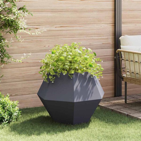 vidaXL Planter 2 pcs Anthracite 75 x 75 x 60 cm Steel