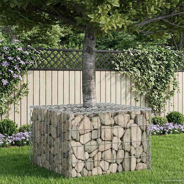 vidaXL Gabion Raised Bed Silver 60 x 60 x 40 cm Galvanised Steel