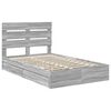 vidaXL Storage Bed Grey Sonoma 135 x 190 cm Engineered Wood