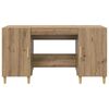 vidaXL Desk with Shelf Artisan Oak 140 x 50 x 75 cm Engineered Wood