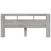 vidaXL LED Headboard Grey Sonoma 220x18.5x103.5 cm Engineered Wood