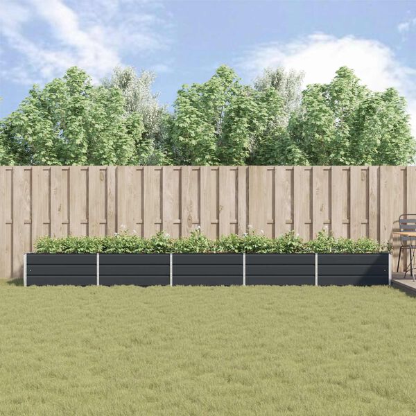 vidaXL Planter Anthracite 480 x 100 x 45 cm Galvanised Steel