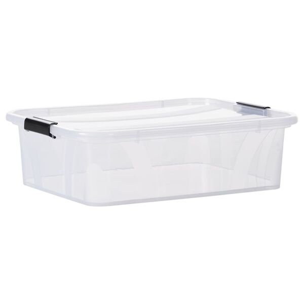 vidaXL Storage Boxes with Lids 5 pcs Transparent 21 L