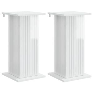 vidaXL Plant Stand 2 pcs High Gloss White 30.5 x 30 x 60.5 cm