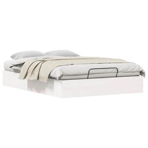 vidaXL Ottoman Bed Frame with Storage White 120 x 190 cm