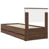vidaXL Bed Frame with Drawer Brown Oak 75 x 190 cm Engineer Wood