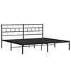 vidaXL Metal Bed Frame without Mattress with Headboard Black 193x203cm