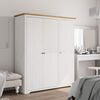 vidaXL Wardrobe "BODO" White and Brown 146x53,5x173cm Solid Wood Pine