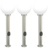 vidaXL Bollard Lights with Outlet 3 pcs 80 cm Stainless Steel IP44