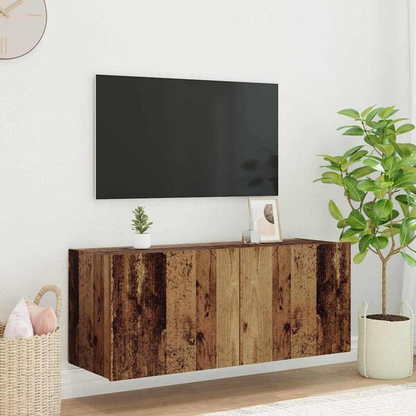 vidaXL TV Wall Cabinet Old Wood 100 x 35 x 41 cm Engineered Wood