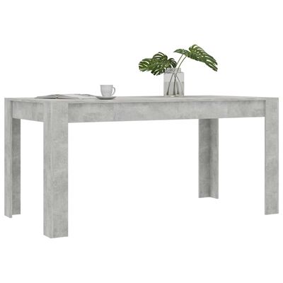 vidaXL Dining Table Concrete Grey 160x80x76 cm Engineered Wood