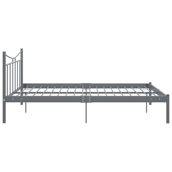 vidaXL Bed Frame without Mattress Grey Metal 160x200 cm