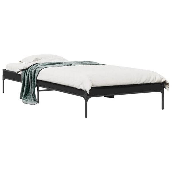 vidaXL Bed Frame without Mattress Black 75x190 cm Small Single