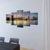 Canvas Wall Print Set Brooklyn Bridge River View 200 x 100 cm