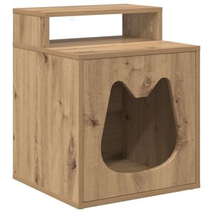 vidaXL Cat House Artisian Oak 42.5 x 40 x 53.5 cm Engineered Wood