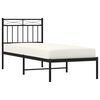 vidaXL Metal Bed Frame without Mattress with Headboard Black 75x190cm