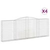 vidaXL Arched Gabion Baskets 4 pcs 400x30x140/160 cm Galvanised Iron