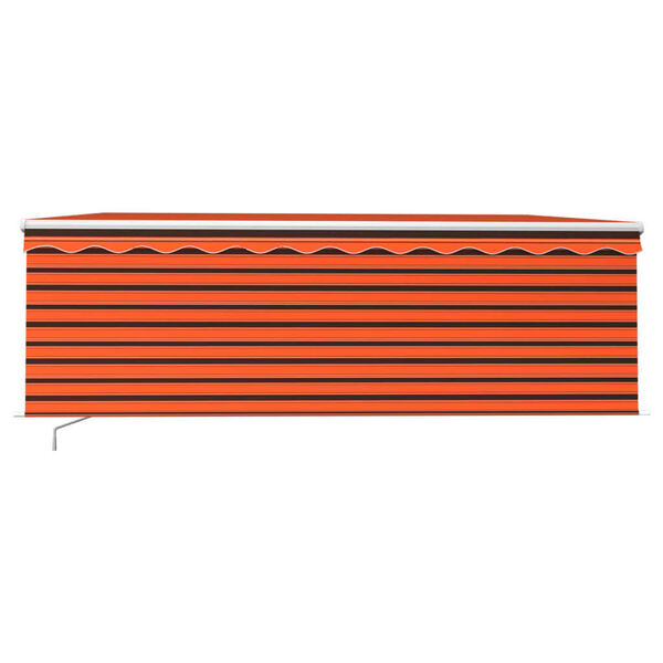 vidaXL Manual Retractable Awning with Blind&LED 4.5x3m Orange&Brown